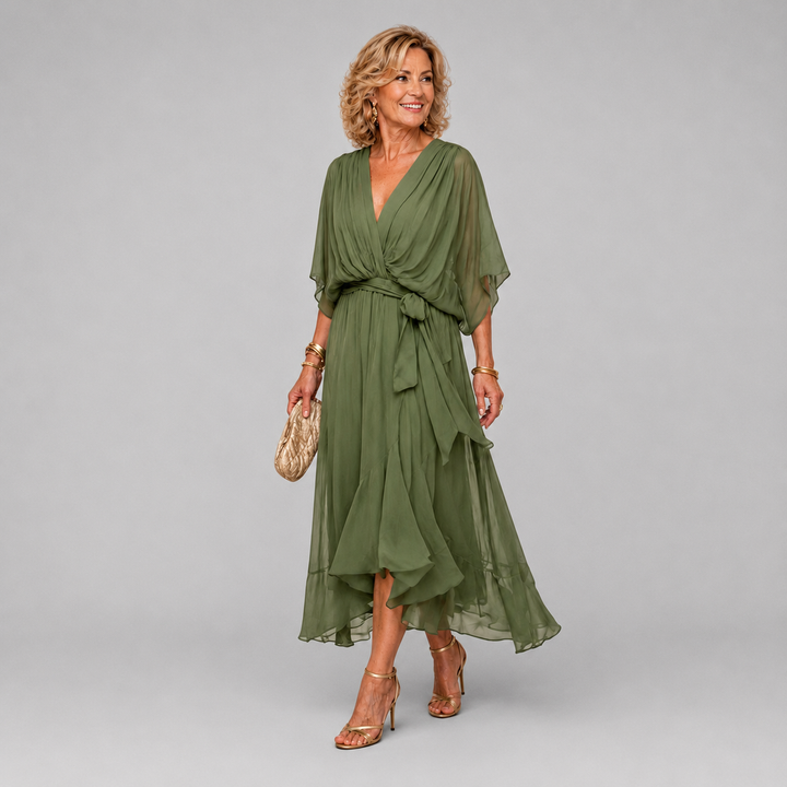 Hermione Elegant Draped Wrap Maxi Dress - image 3