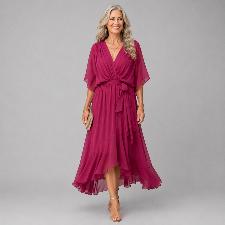 Hermione Elegant Draped Wrap Maxi Dress - image 7