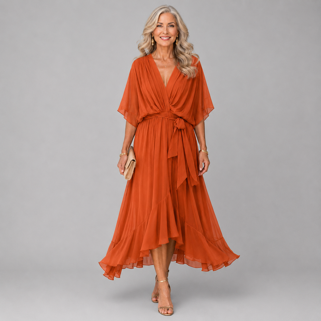 Hermione Elegant Draped Wrap Maxi Dress - image 11