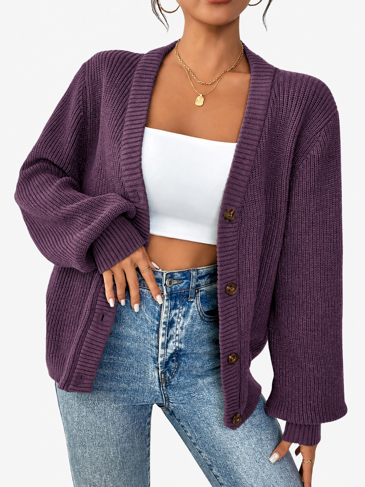 Estelle buttoned v neck cardigan – image 7