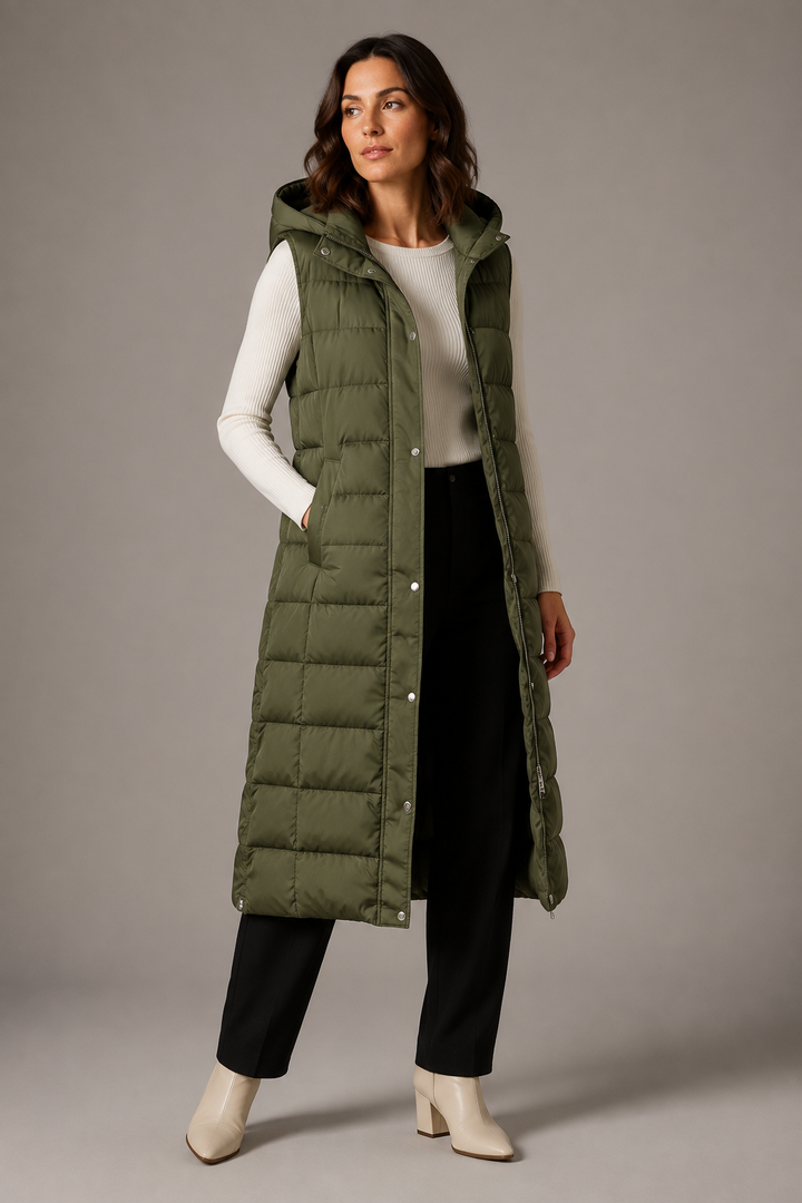 Cassia longline hooded gilet – image 10