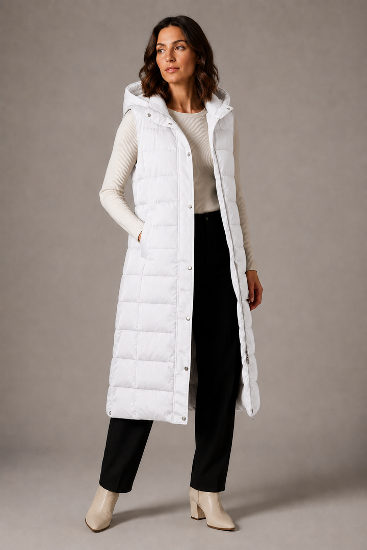 Cassia longline hooded gilet – image 3