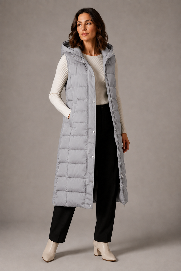 Cassia longline hooded gilet – image 9