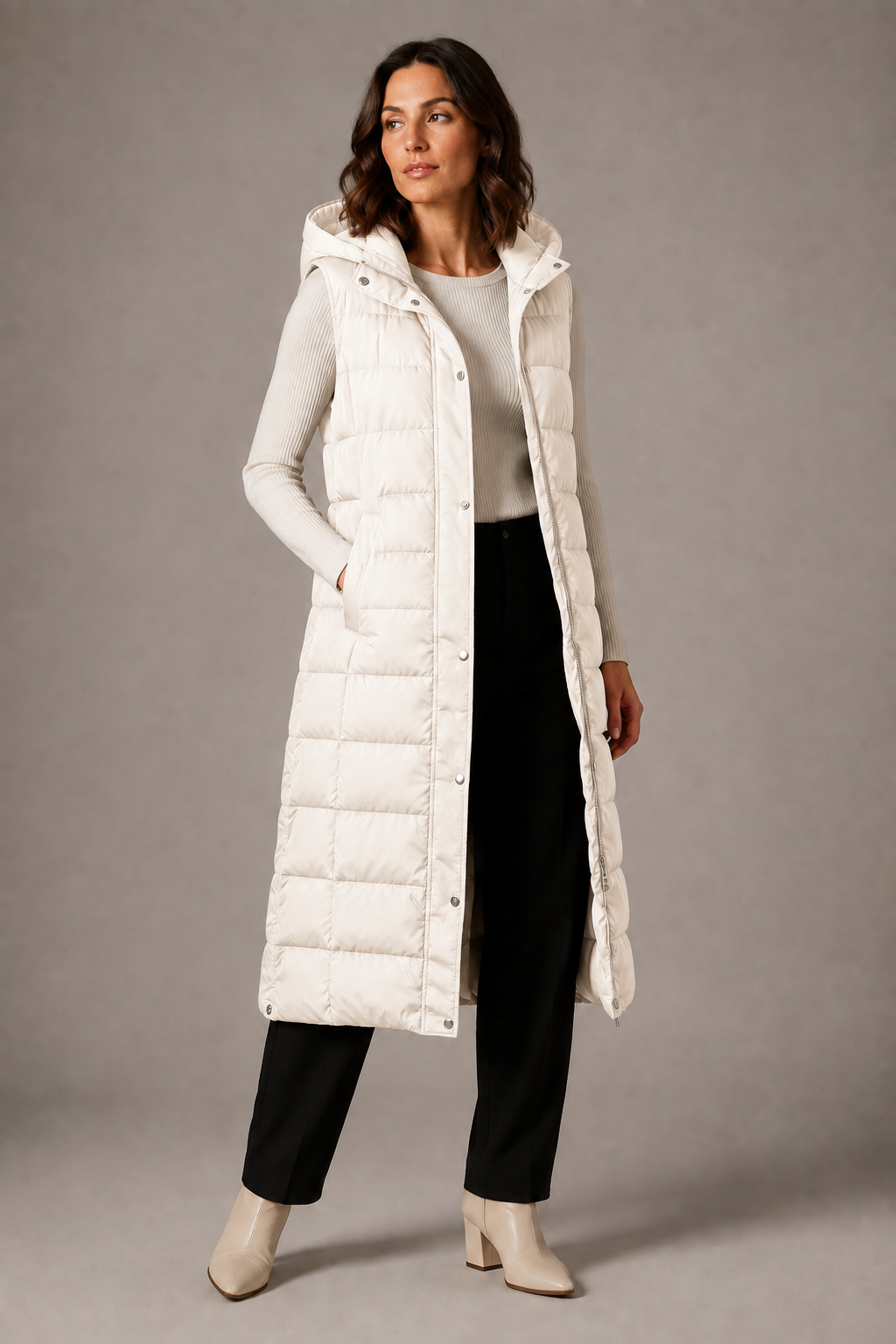 Cassia longline hooded gilet – image 6