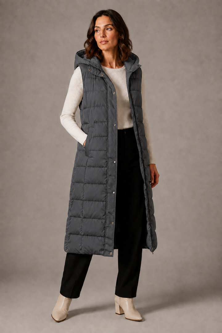 Cassia longline hooded gilet – image 8