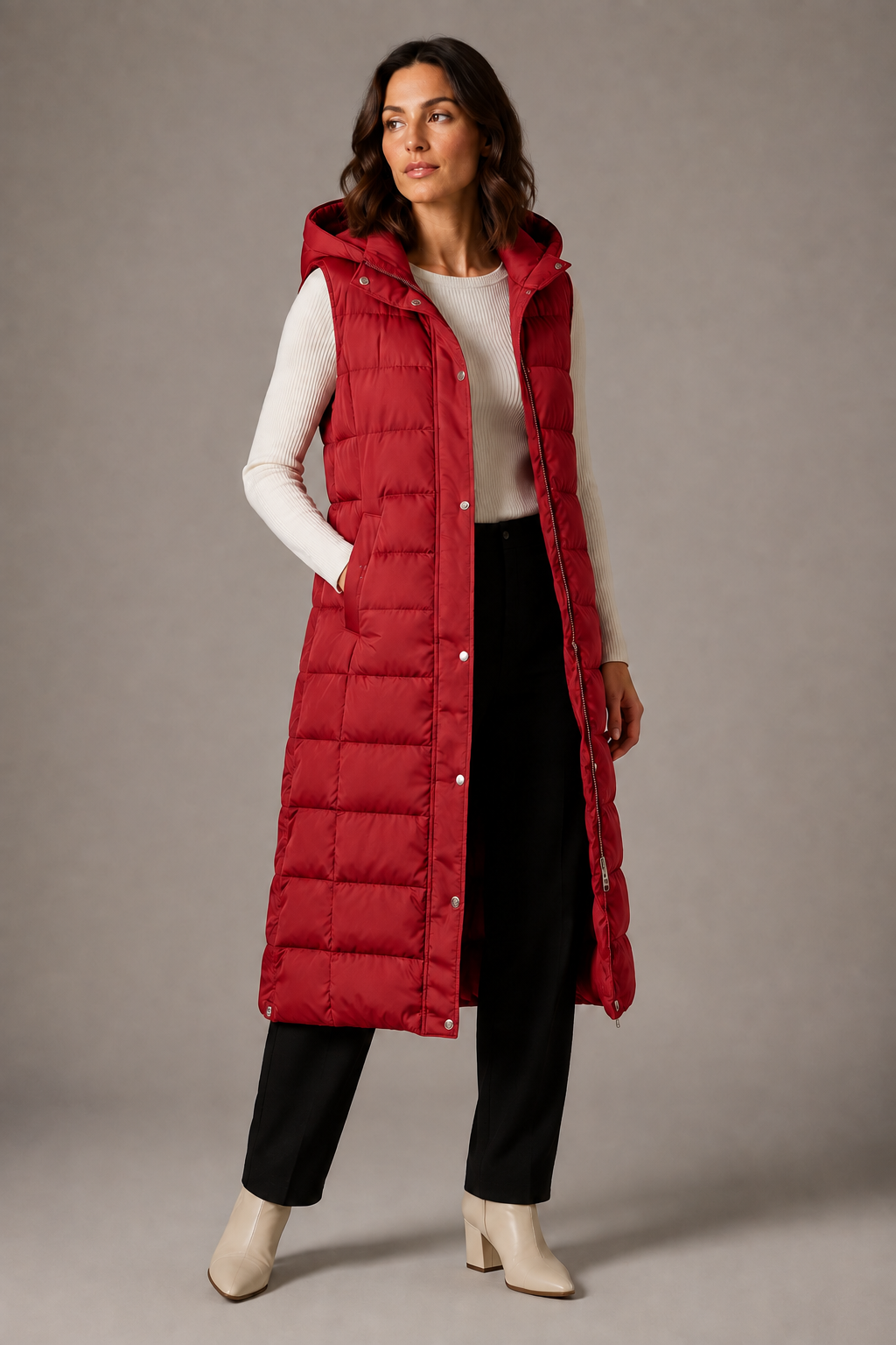 Cassia longline hooded gilet – image 5