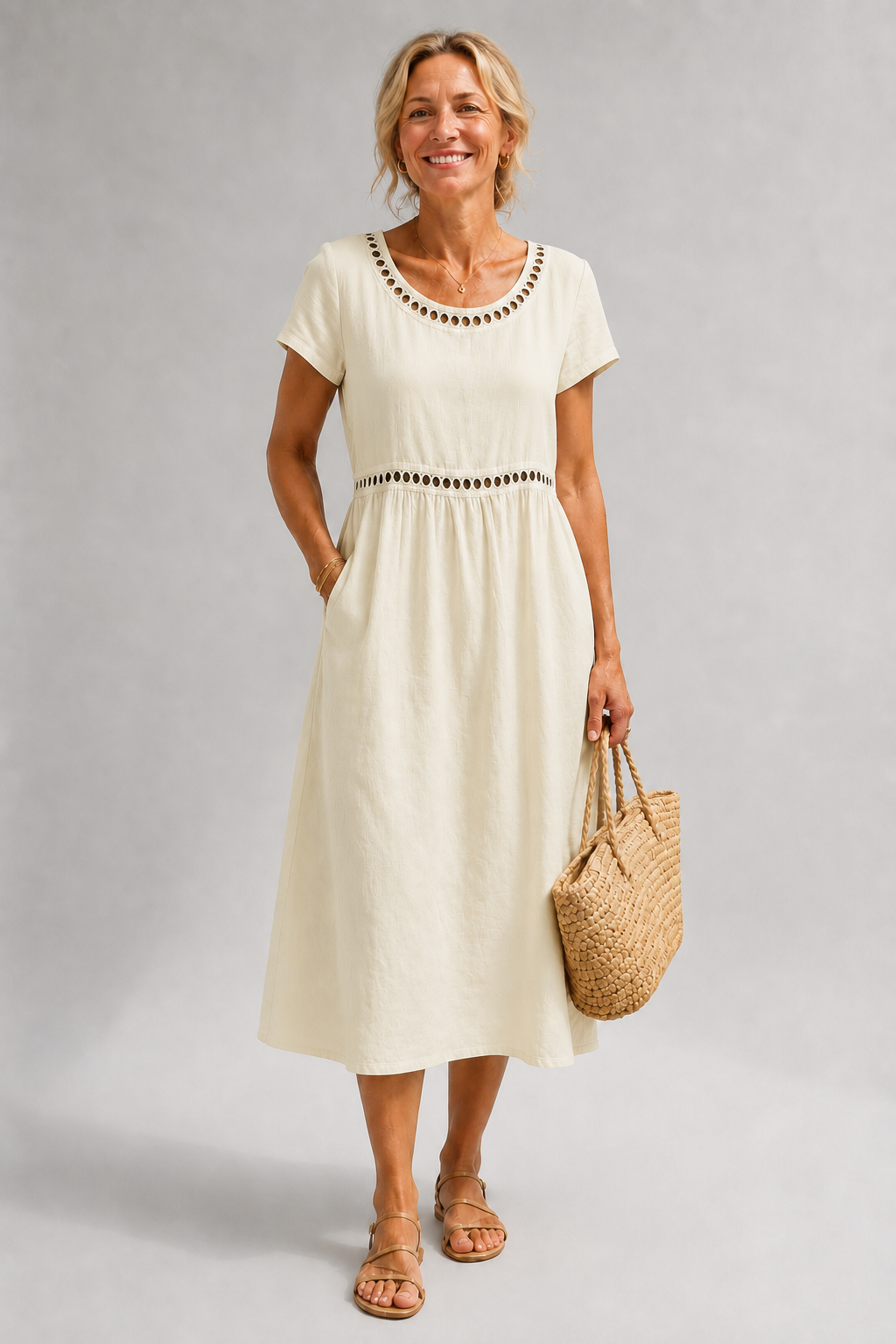 Amira embroidered midi dress – image 8