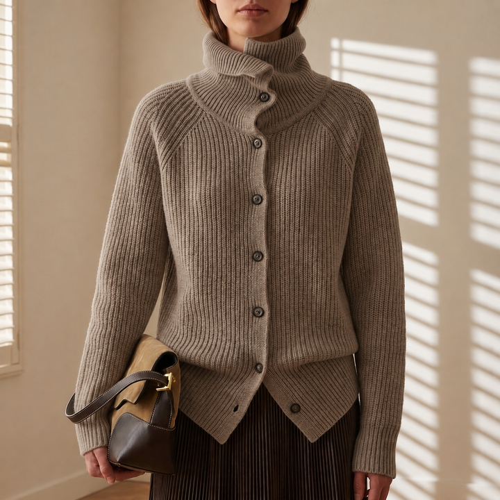 Leonora chunky knit cardigan with buttons