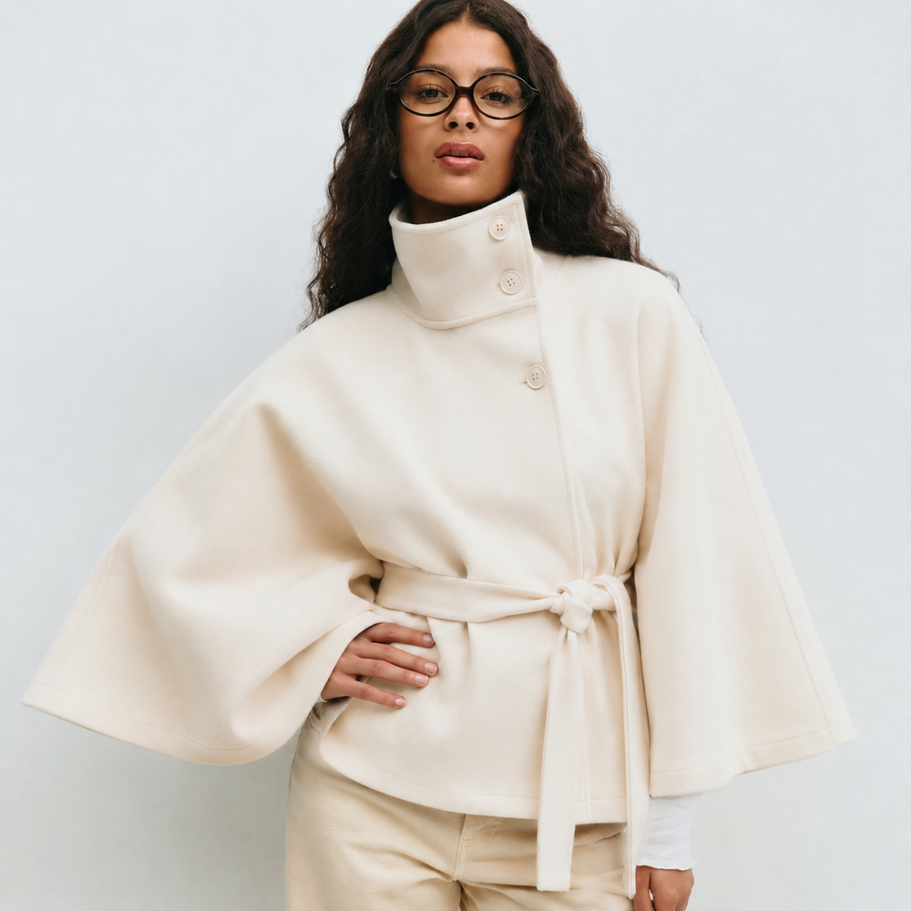 Cora belted cape coat – image 2