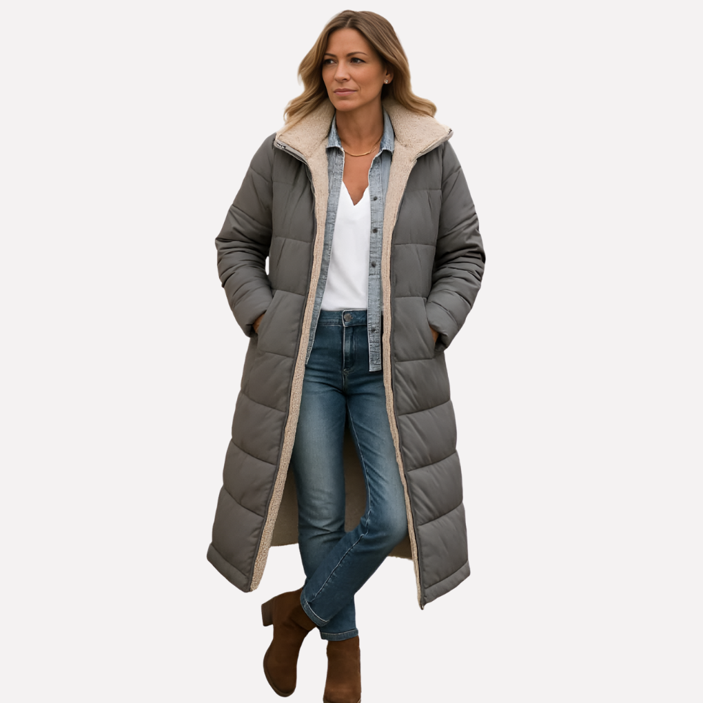 Nell Elegant Hooded Quilted Coat with Lined Interior - image 2