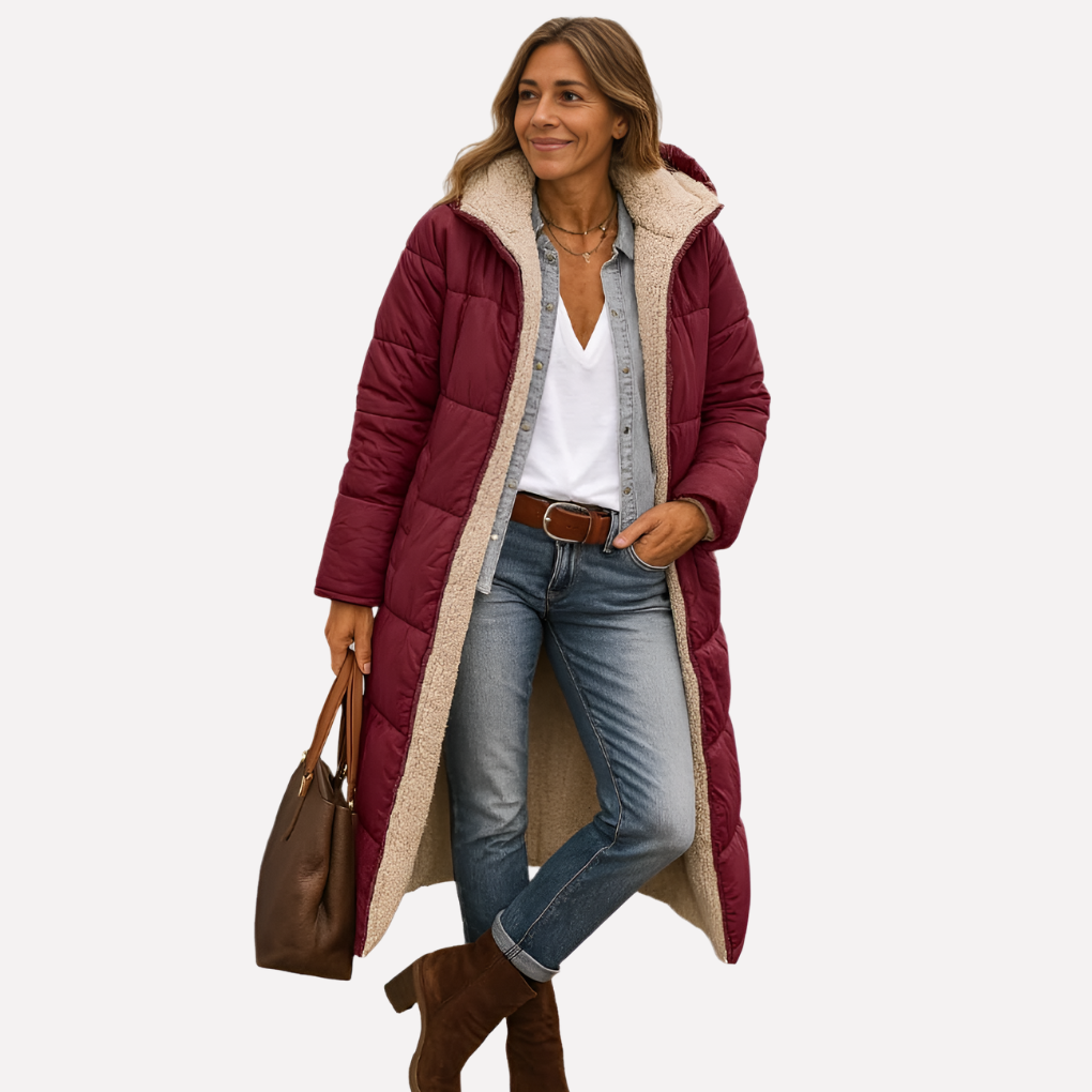 Nell Elegant Hooded Quilted Coat with Lined Interior - image 4