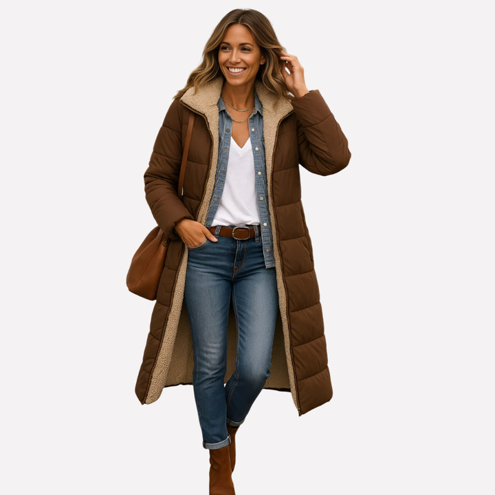 Nell Elegant Hooded Quilted Coat with Lined Interior - image 5