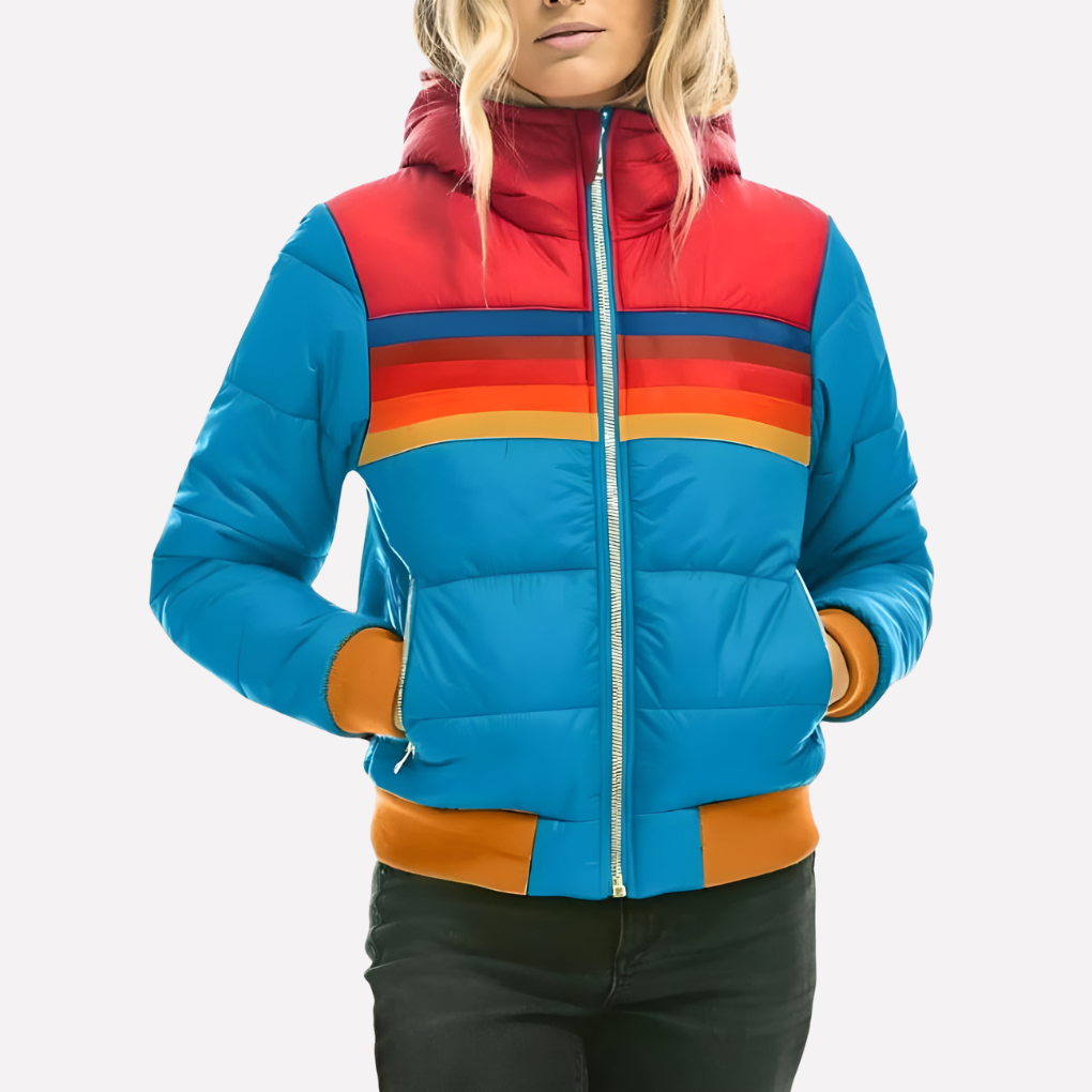 Lisbet hooded quilted jacket with zip pockets
