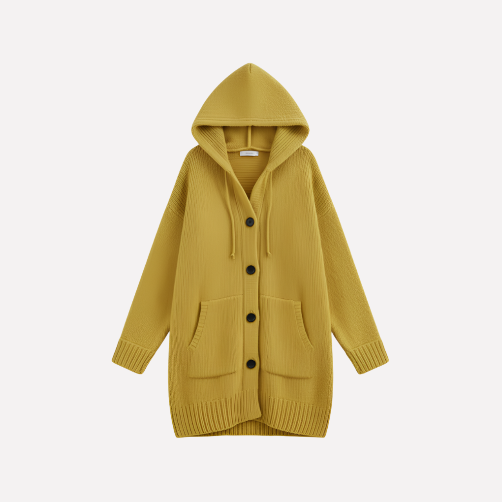 Lavinia Elegant Longline Hooded Open Cardigan