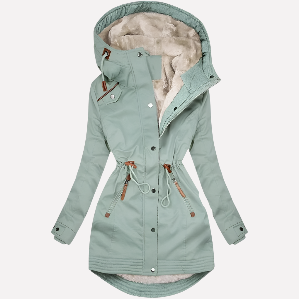 Torunn parka with lined hood and drawstring waist – image 4