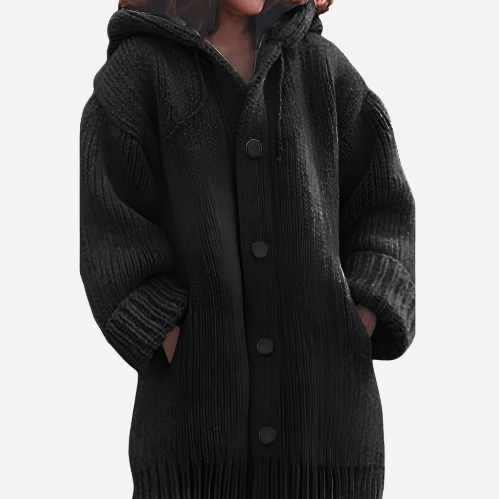 Lavinia Elegant Longline Hooded Open Cardigan - image 4