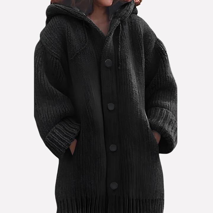 Lavinia Elegant Longline Hooded Open Cardigan - image 4