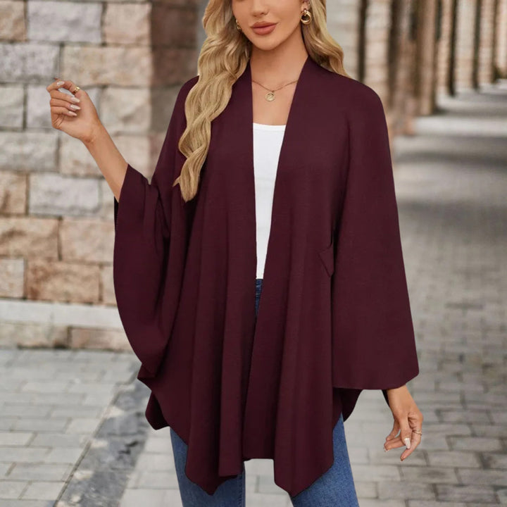 Sunniva knit poncho with knot front – image 12