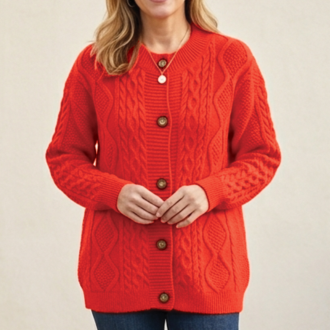 Wenna chunky cable knit button cardigan – image 4