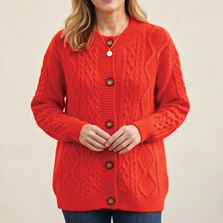 Wenna chunky cable knit button cardigan – image 4