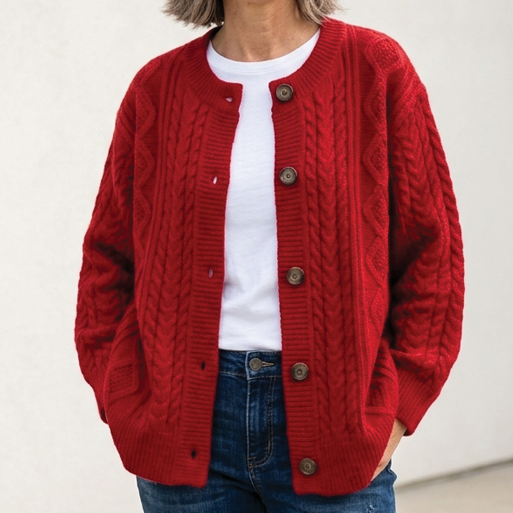 Wenna chunky cable knit button cardigan