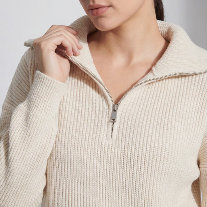 Branwen Elegant Chunky Ribbed Half Zip Jumper - image 6