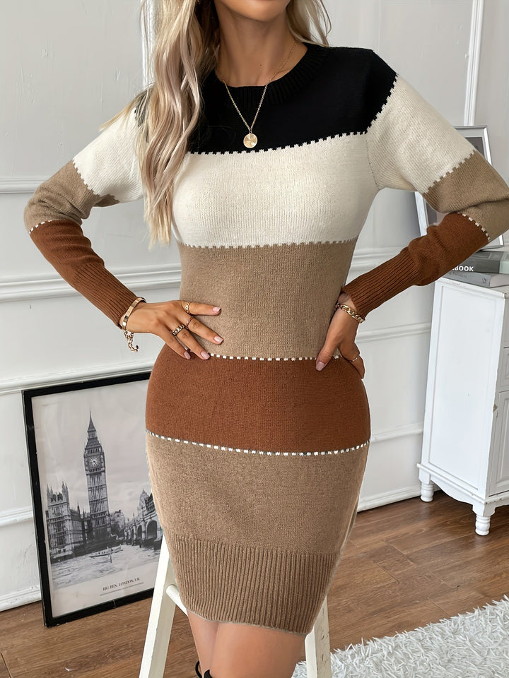 Noor colour block knit jumper dress – image 4