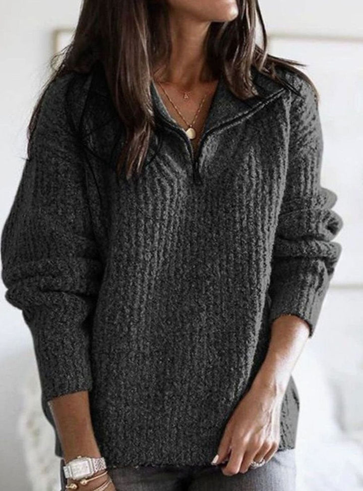 Kirsten half zip cable knit jumper – image 3