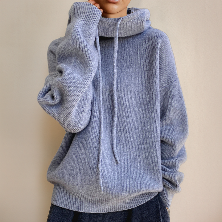 Millie oversized knit hoodie with drawstring hood – image 5