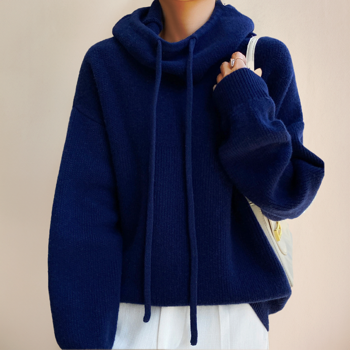 Millie oversized knit hoodie with drawstring hood – image 6