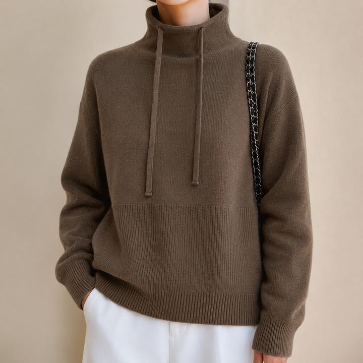 Millie oversized knit hoodie with drawstring hood – image 7