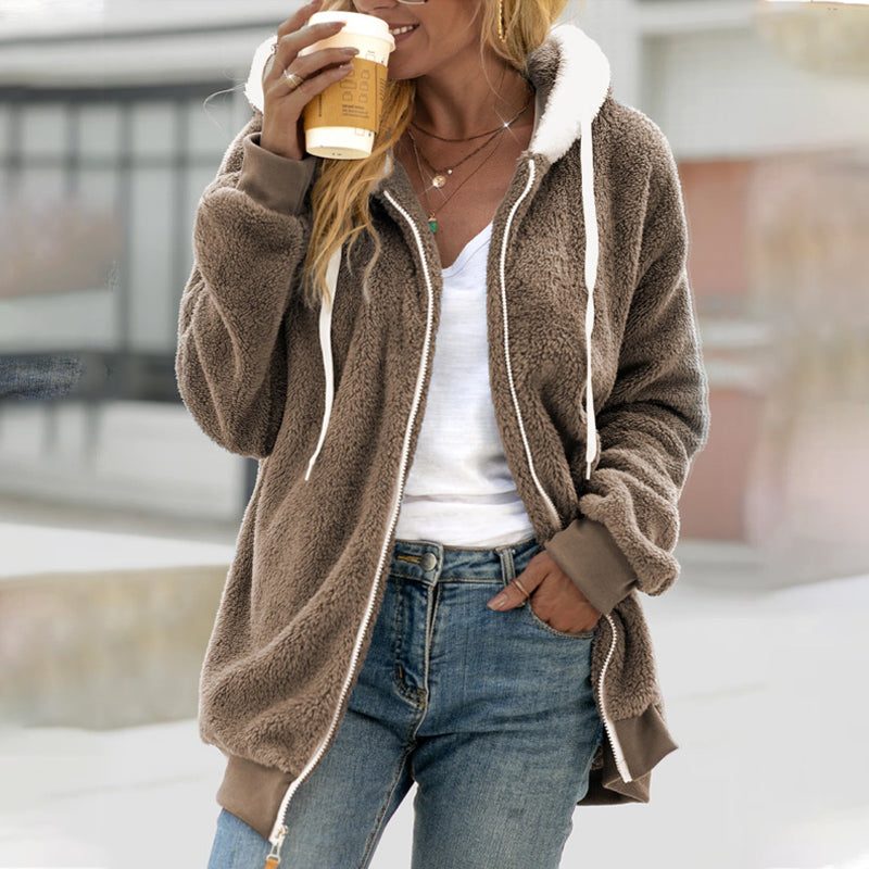 Ilva oversized sherpa fleece jacket – image 3