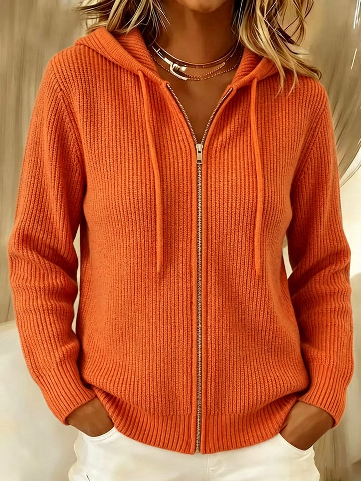 Floriana ribbed zip up hooded cardigan – image 7