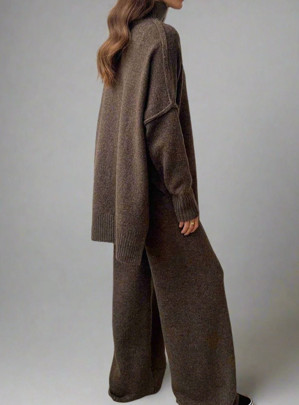 Willa two piece roll neck knit and wide leg trouser set – image 4