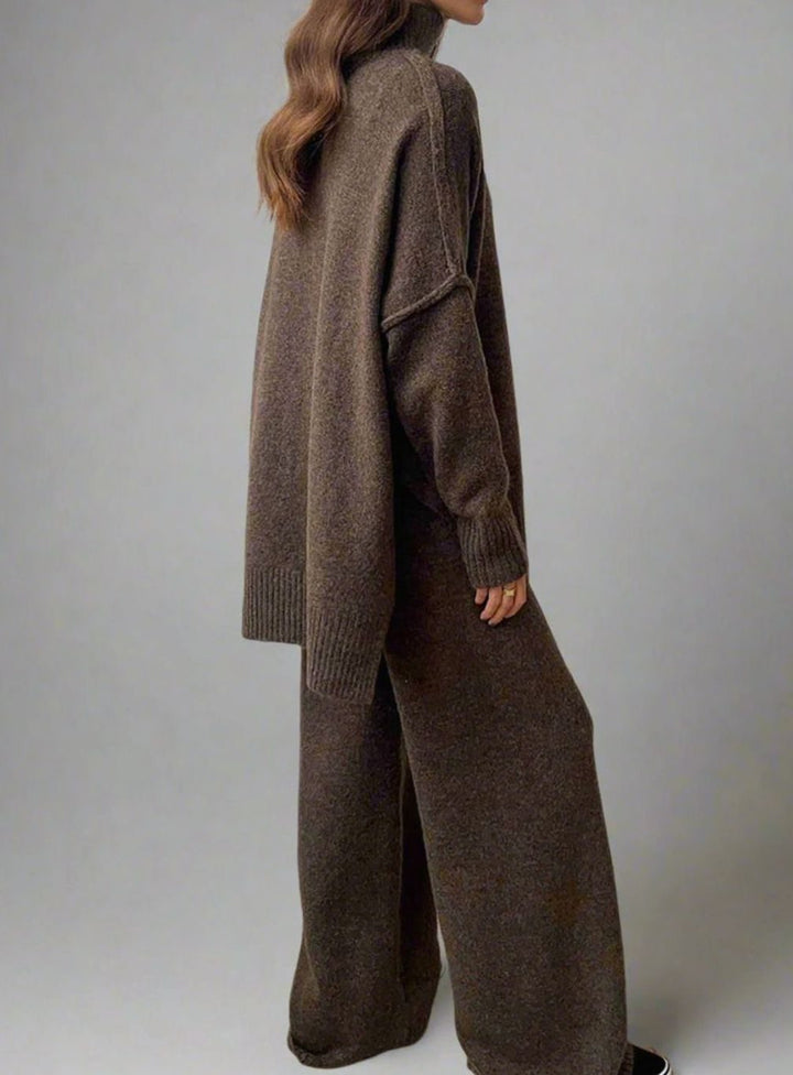 Willa two piece roll neck knit and wide leg trouser set – image 4