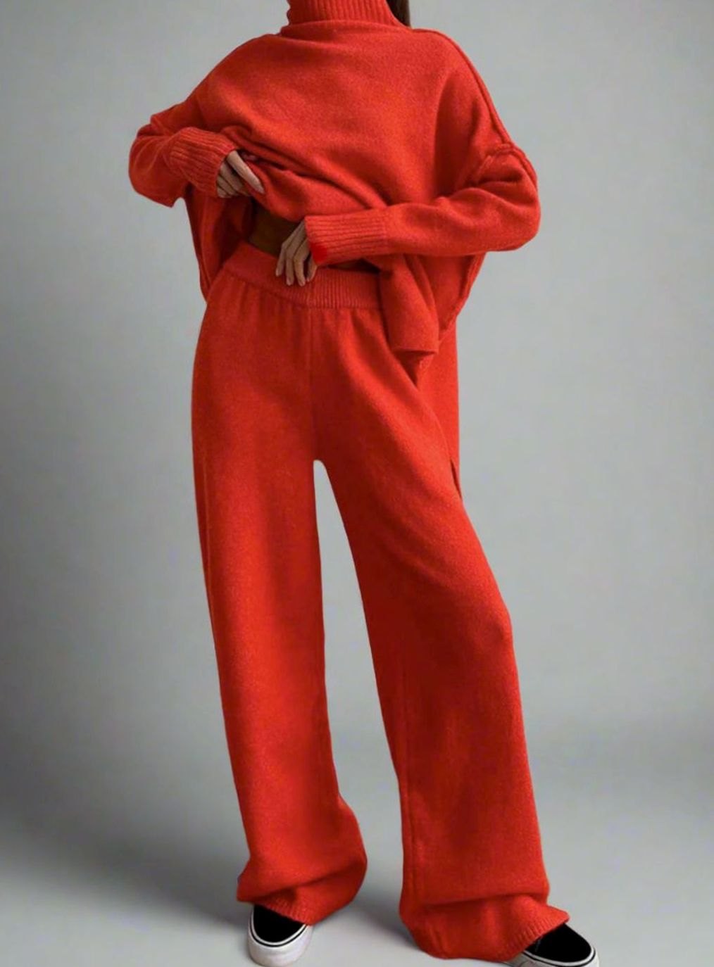 Willa two piece roll neck knit and wide leg trouser set – image 5