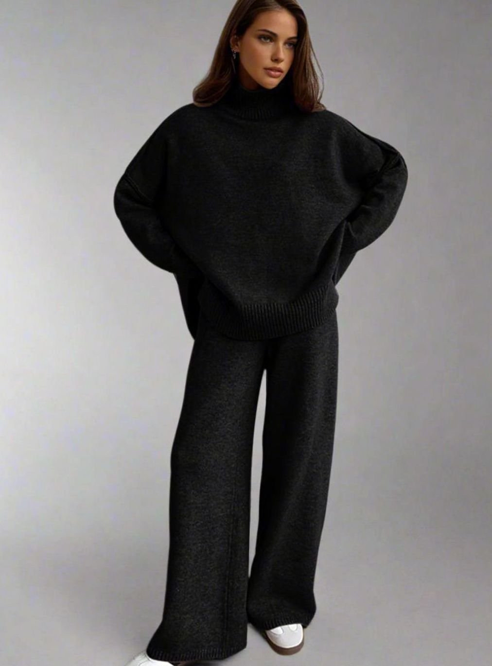 Willa two piece roll neck knit and wide leg trouser set – image 6