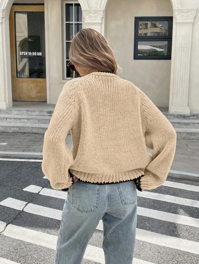 Dagny cropped knit cardigan with bow front – image 7
