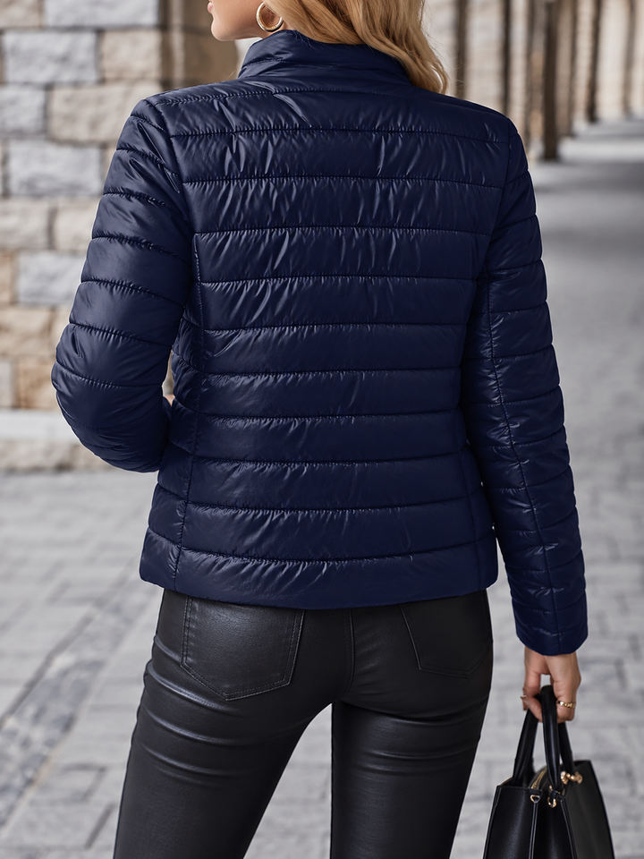 Nola cropped quilted puffer jacket with teddy lining – image 3