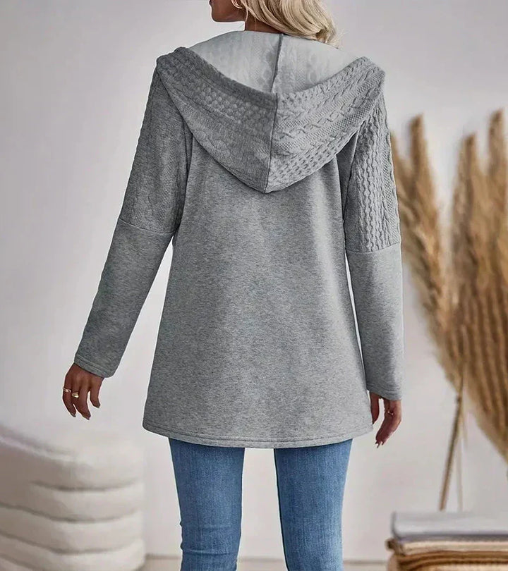 Imelda Elegant Hooded Cable Knit Zip Cardigan - image 6