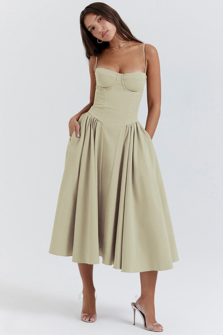 Delphine corset bodice midi dress – image 14