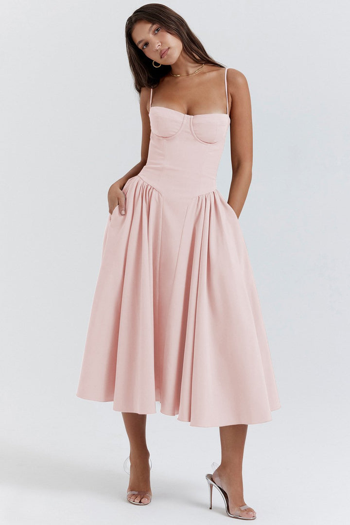 Delphine corset bodice midi dress – image 15