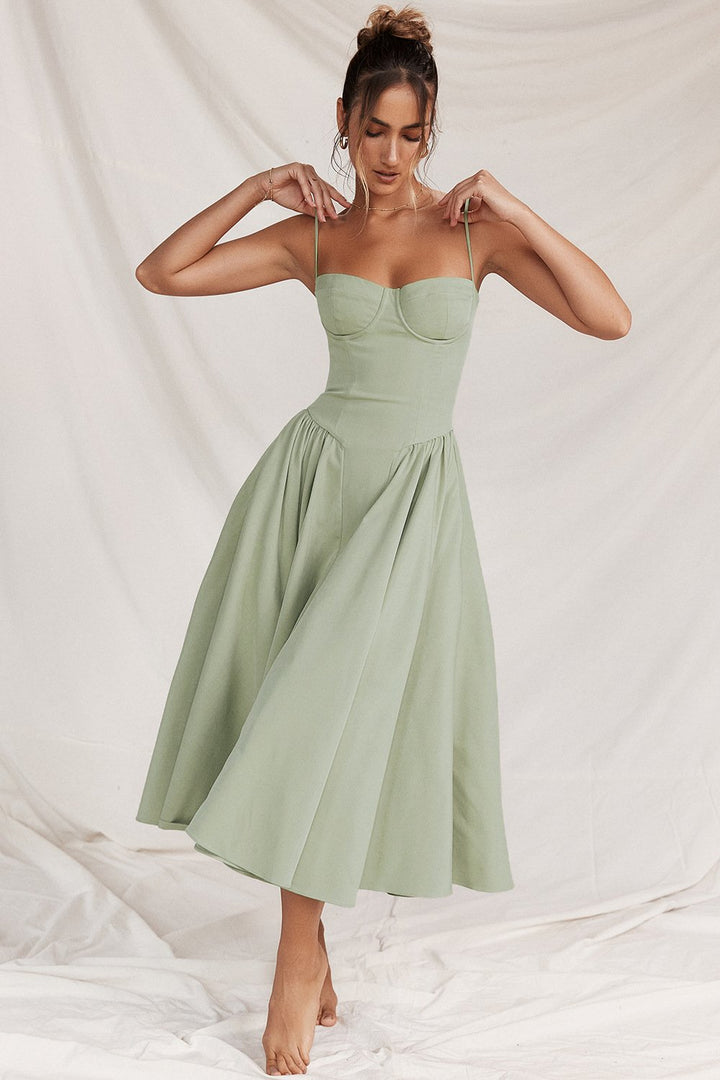 Delphine corset bodice midi dress – image 3