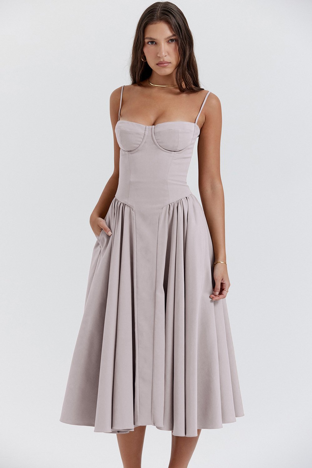 Delphine corset bodice midi dress – image 6