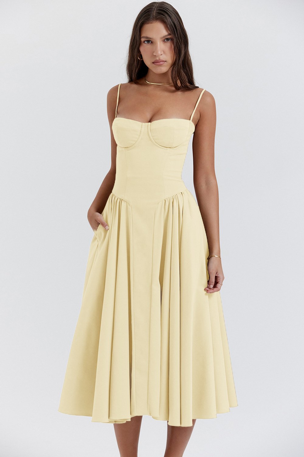 Delphine corset bodice midi dress – image 7