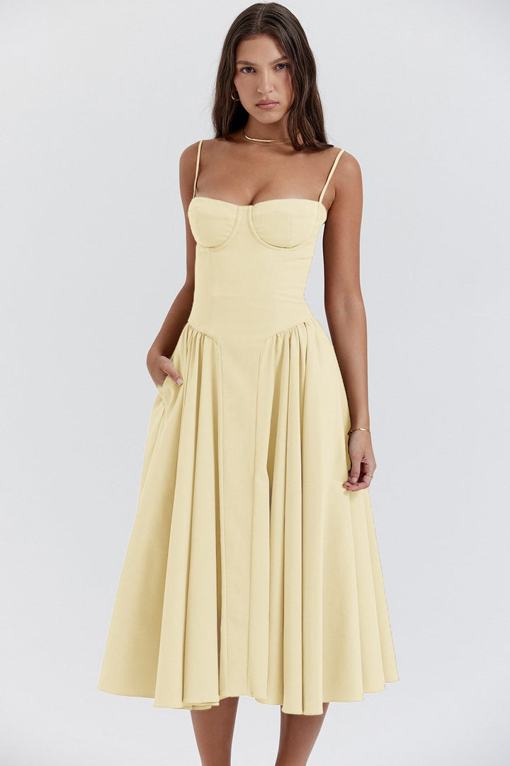 Delphine corset bodice midi dress – image 7