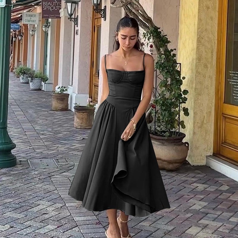 Delphine corset bodice midi dress