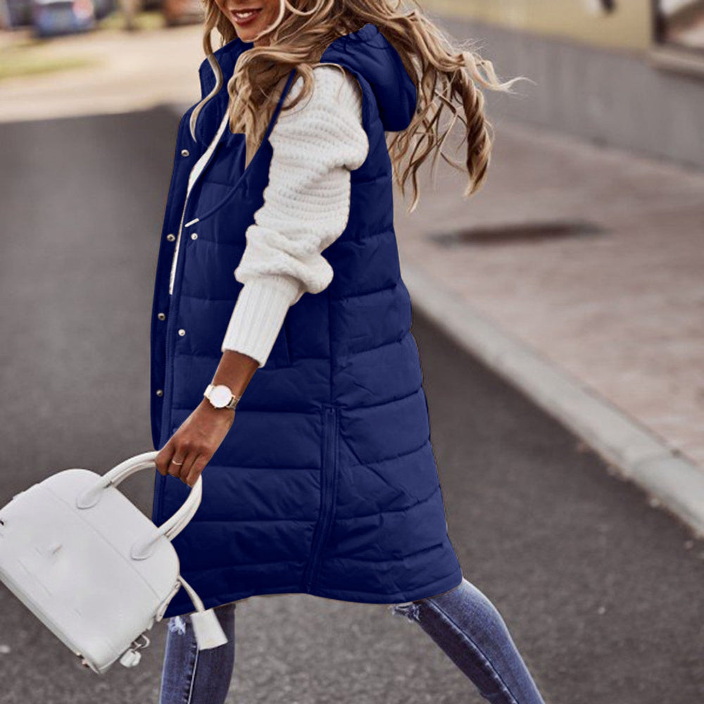 Esther hooded long gilet with pockets – image 2