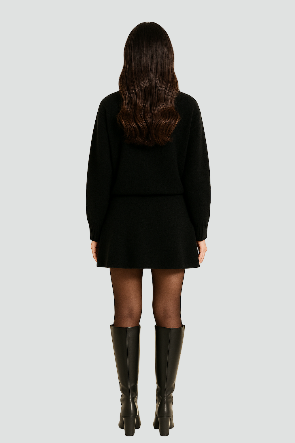 Hanna two piece knit jumper and skirt co-ord set, back view