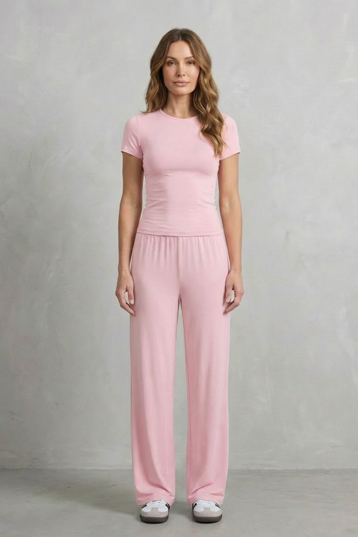 Juliana Elegant Fitted Top and Wide Leg Trouser Set - image 36